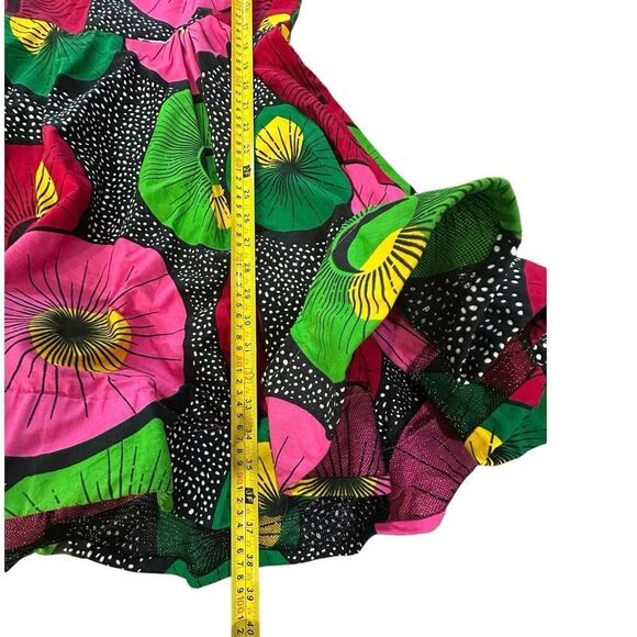 African Tribal Inspired BOHO Cotton Handmade A-Line Colorful Mini Dress Medium - Picture 13 of 15